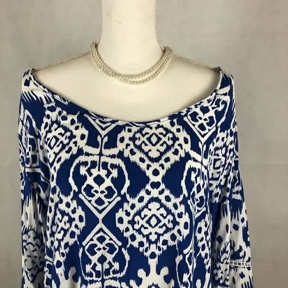 Santiki Blue and White Top - Picture 5 of 6